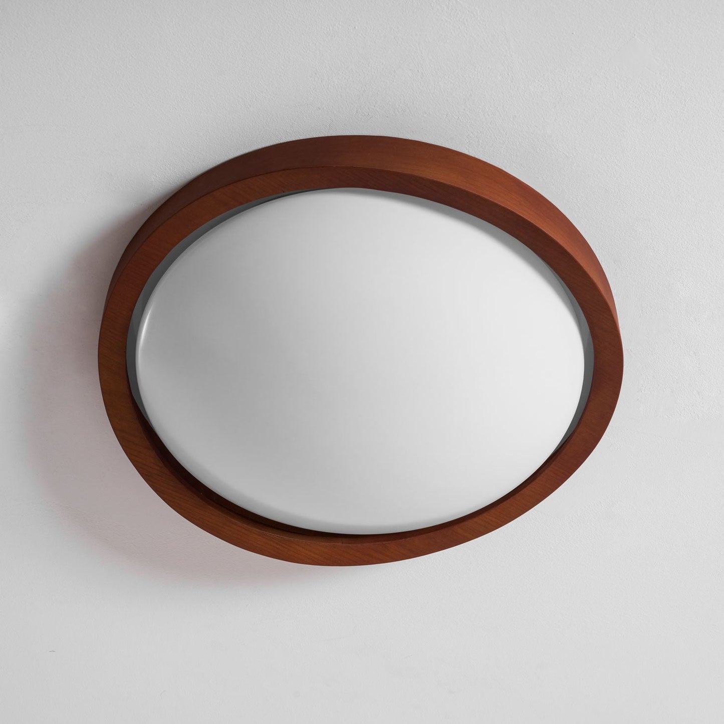 Ceiling Lamp Scandinavian with Twisted Wood Ring Frame and Integrated LED