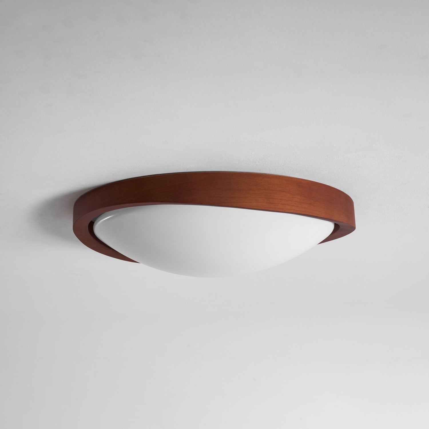 Ceiling Lamp Scandinavian with Twisted Wood Ring Frame and Integrated LED