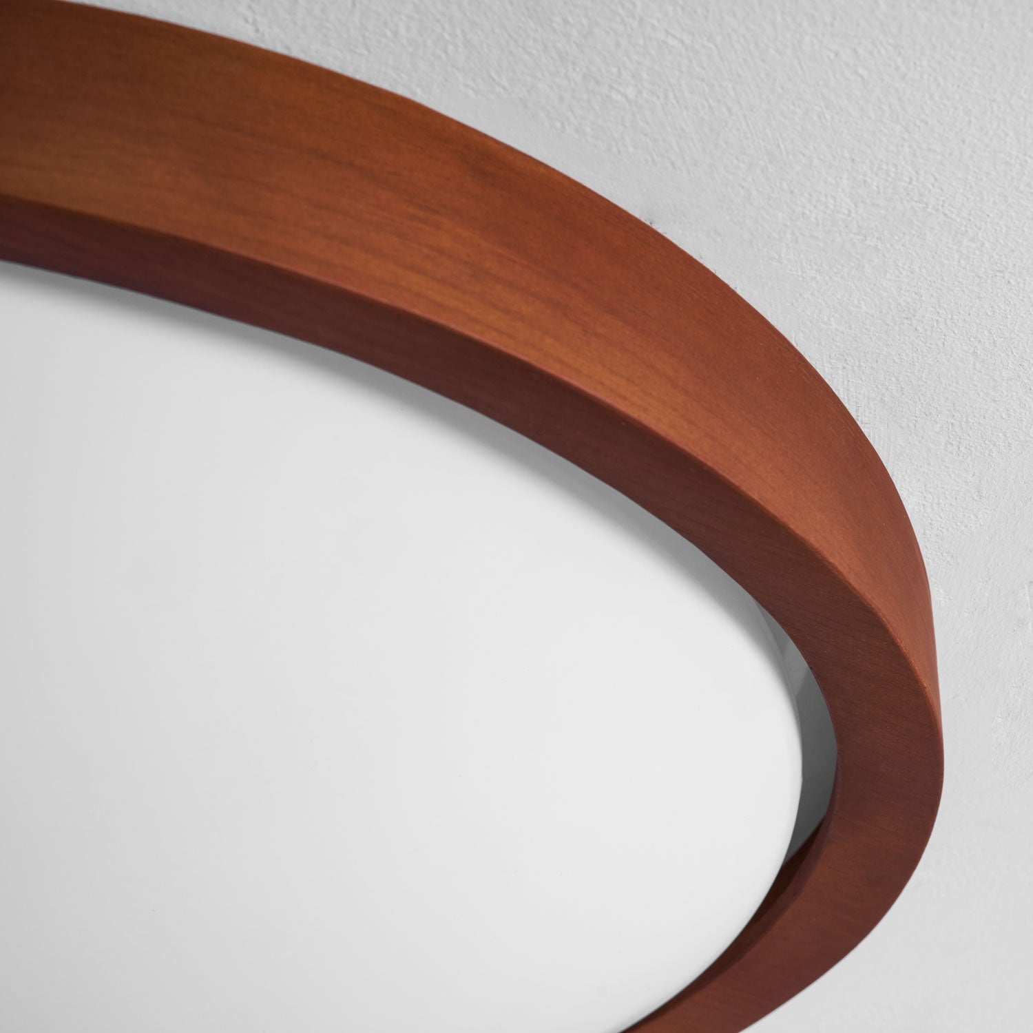 Ceiling Lamp Scandinavian with Twisted Wood Ring Frame and Integrated LED