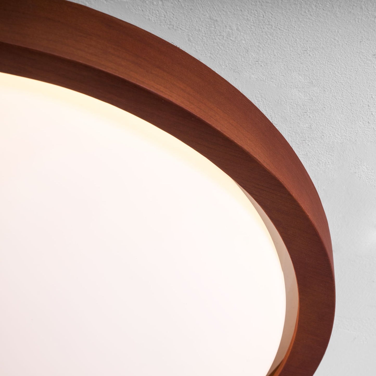 Ceiling Lamp Scandinavian with Twisted Wood Ring Frame and Integrated LED