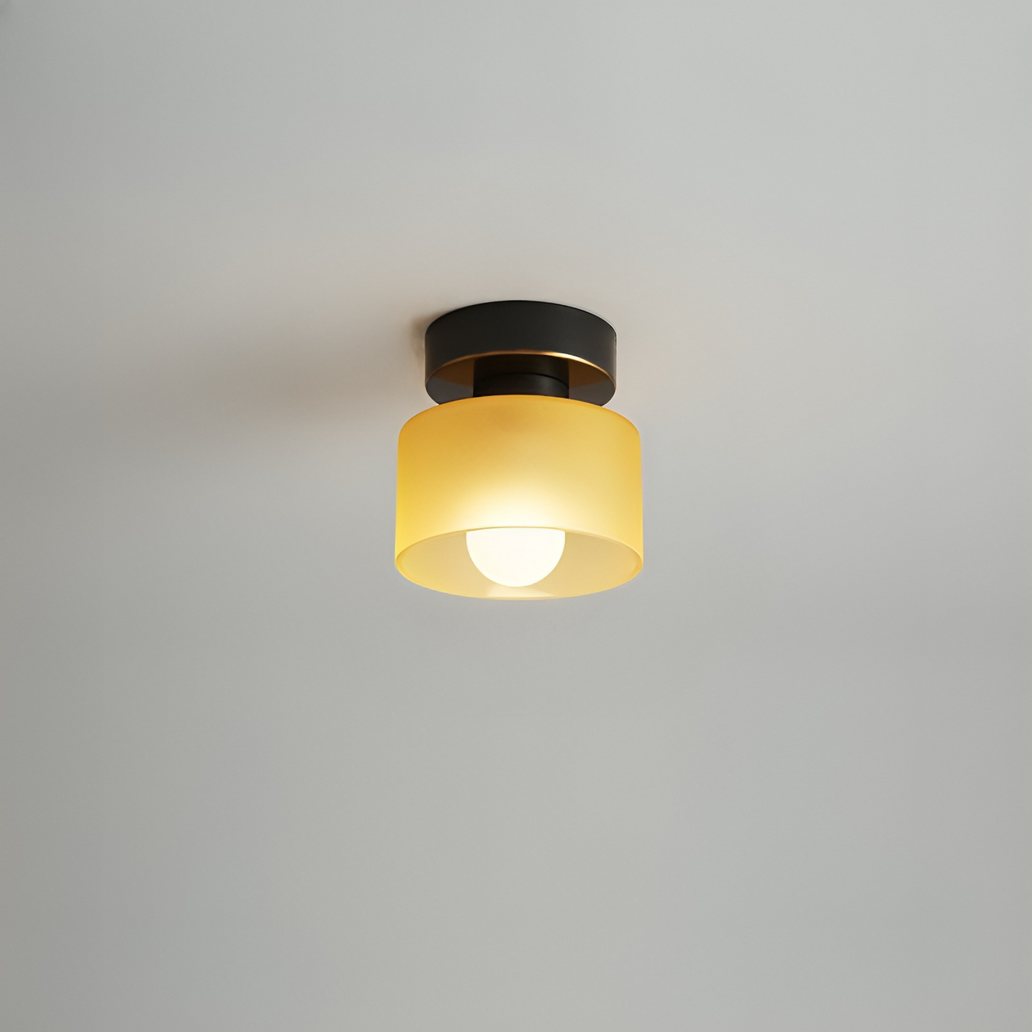 Ceiling Light Modern Minimalist with Glass Drum Shade and Flush Mount
