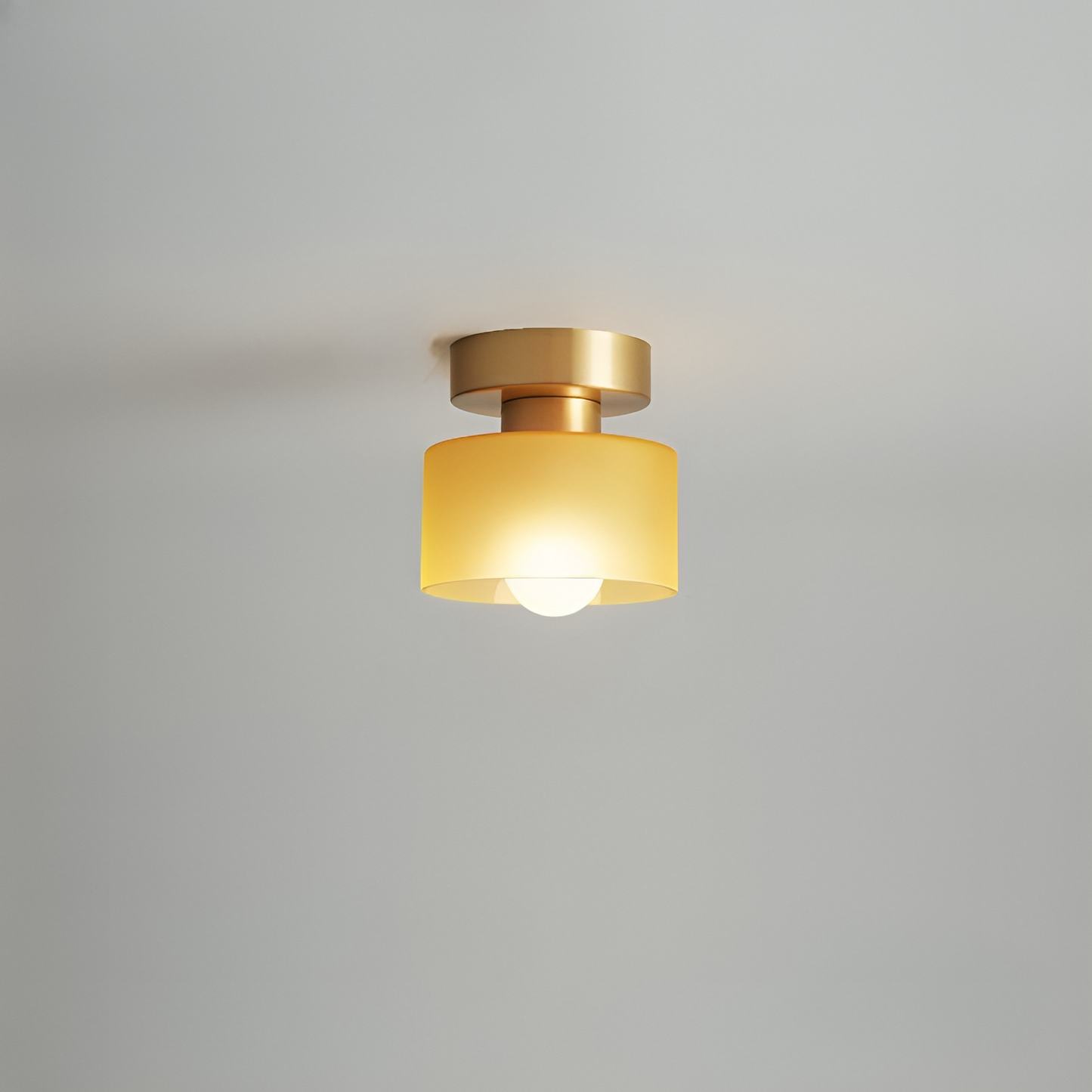 Ceiling Light Modern Minimalist with Glass Drum Shade and Flush Mount