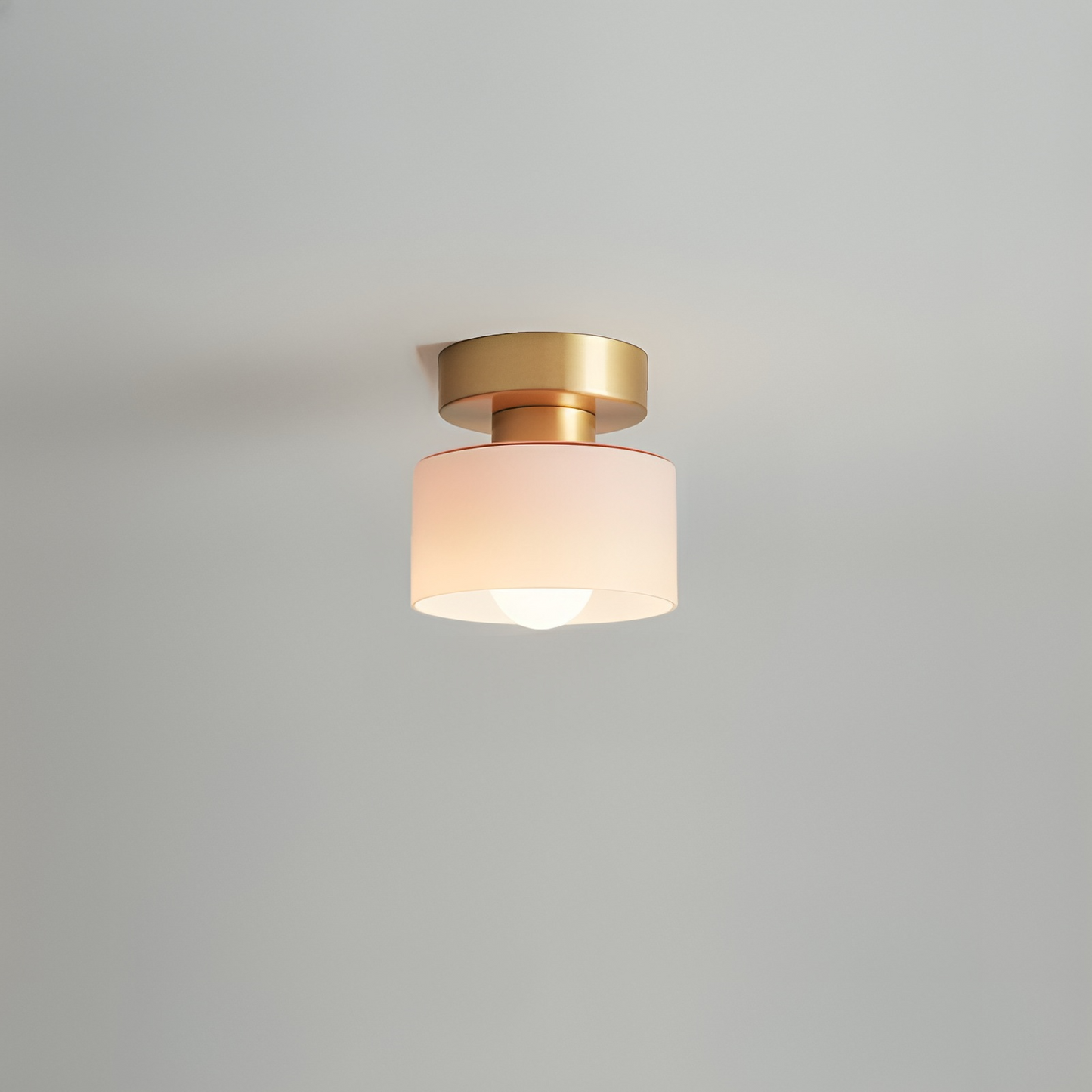 Ceiling Light Modern Minimalist with Glass Drum Shade and Flush Mount