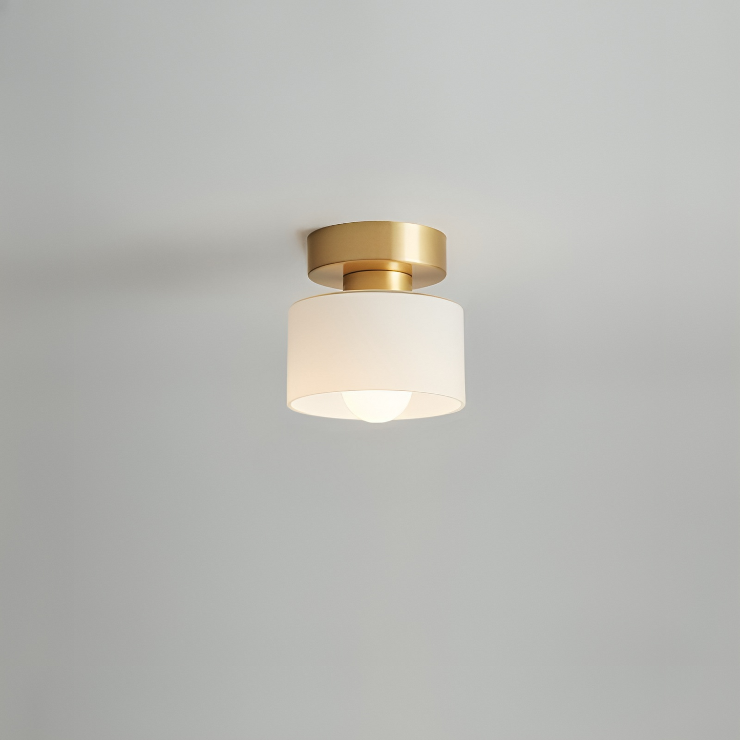 Ceiling Light Modern Minimalist with Glass Drum Shade and Flush Mount