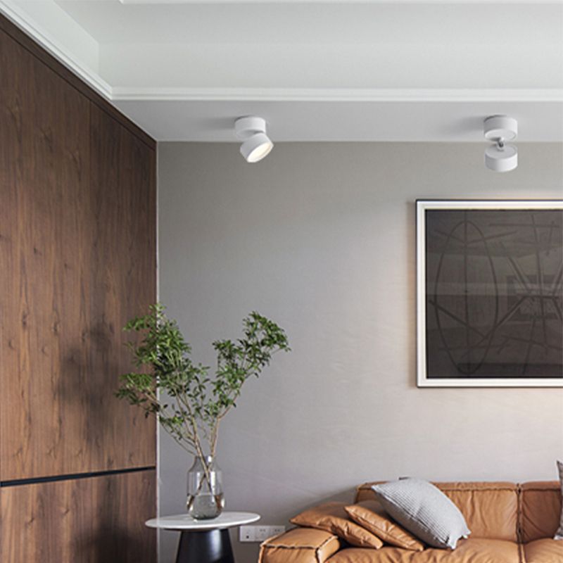 Ceiling Spotlight Minimalist Rotatable Surface Mount with Cylindrical Shade