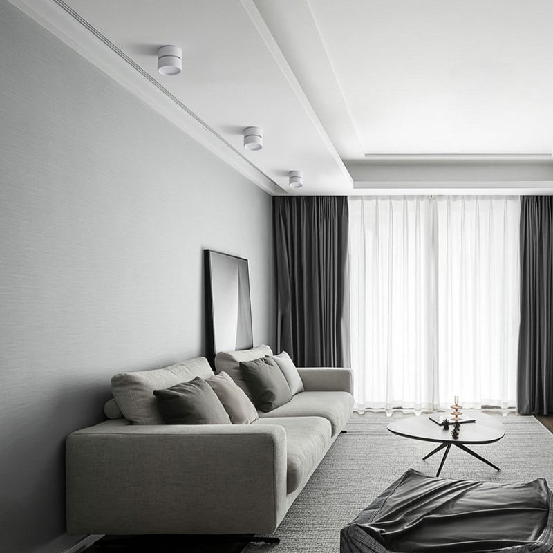 Ceiling Spotlight Minimalist Rotatable Surface Mount with Cylindrical Shade