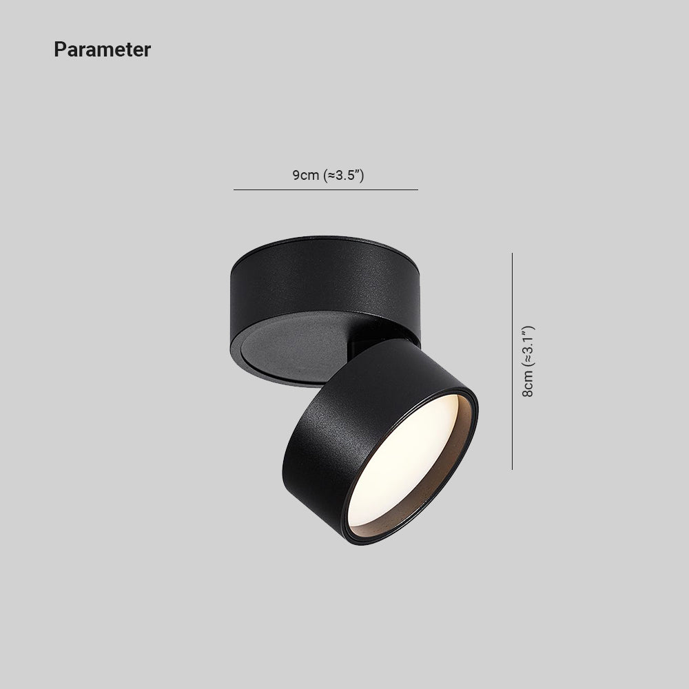 Ceiling Spotlight Minimalist Rotatable Surface Mount with Cylindrical Shade