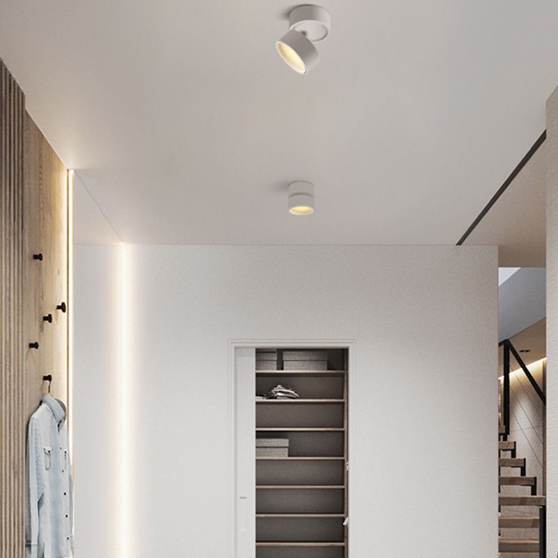 Ceiling Spotlight Minimalist Rotatable Surface Mount with Cylindrical Shade