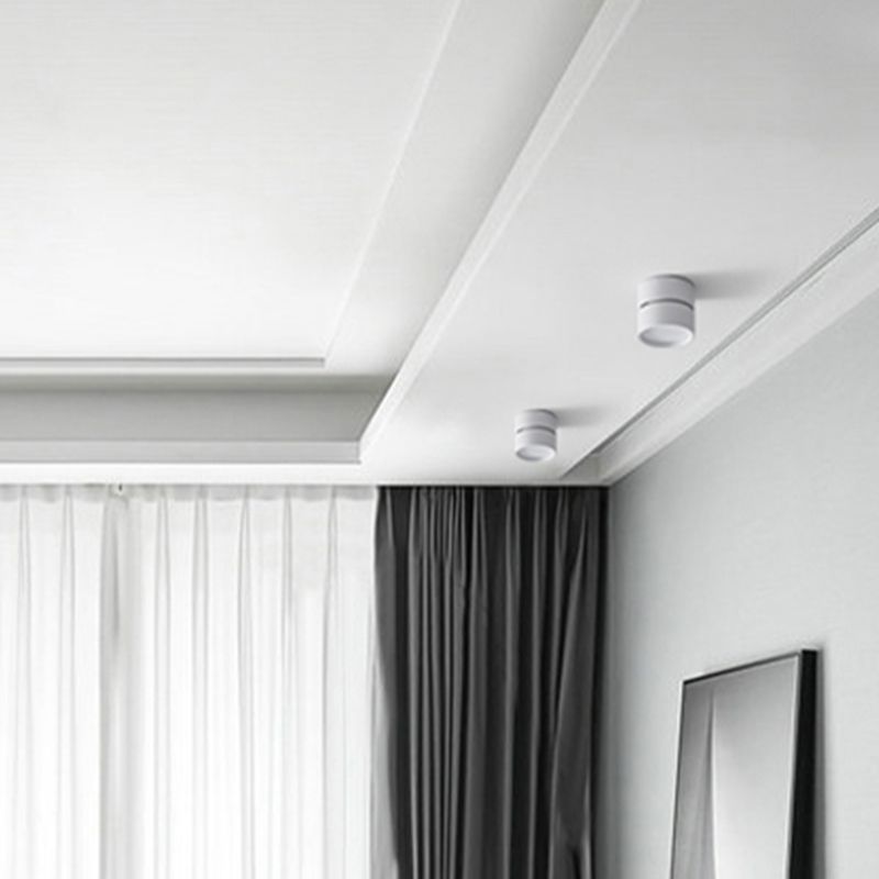 Ceiling Spotlight Minimalist Rotatable Surface Mount with Cylindrical Shade