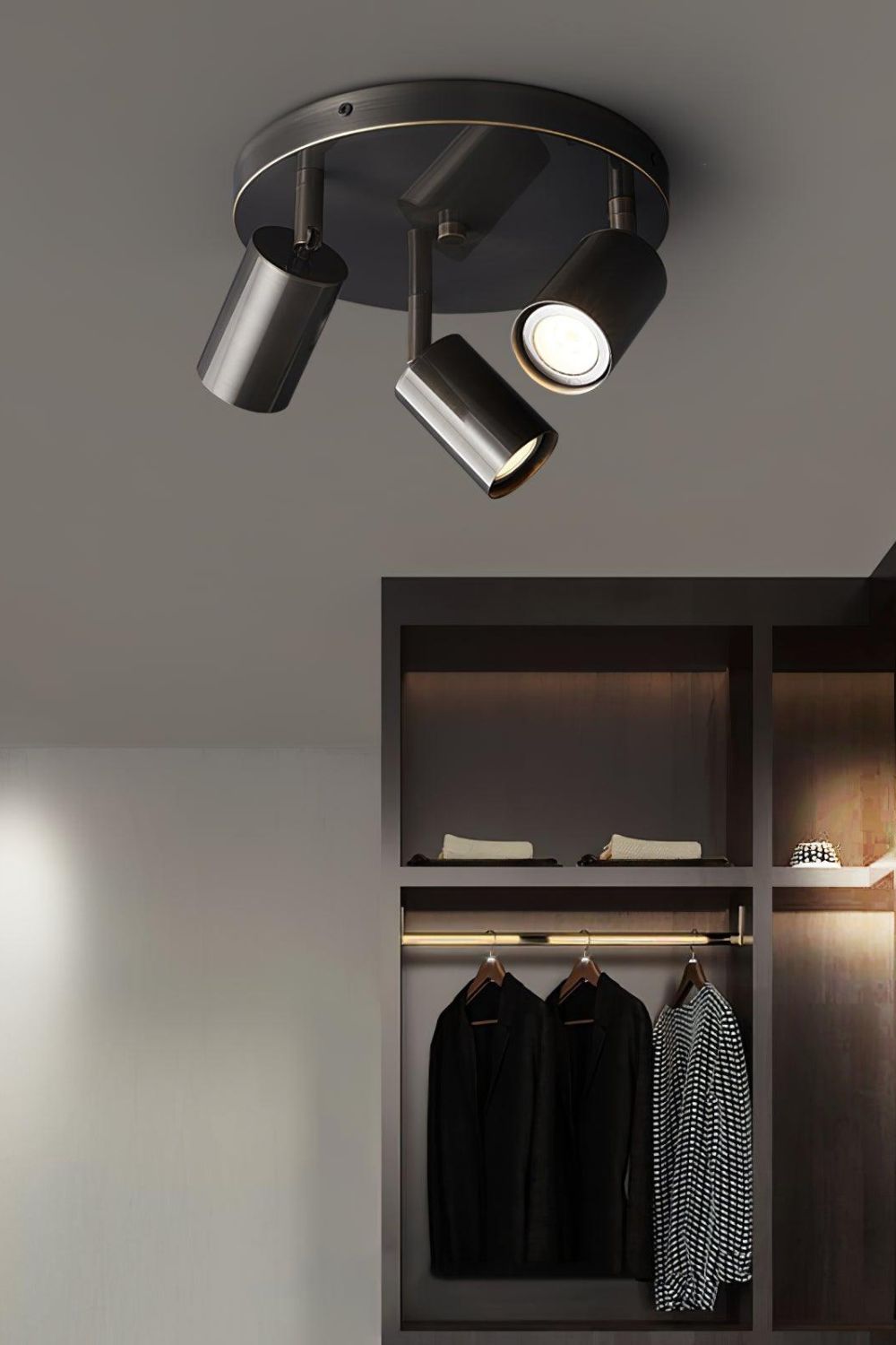 Ceiling Spotlight Modern with Rotatable Heads and Round Base