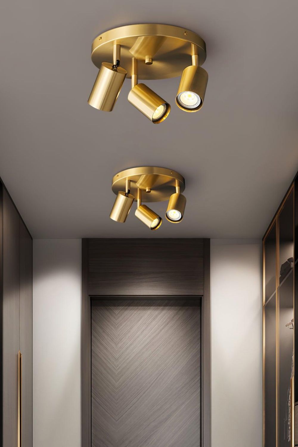 Ceiling Spotlight Modern with Rotatable Heads and Round Base