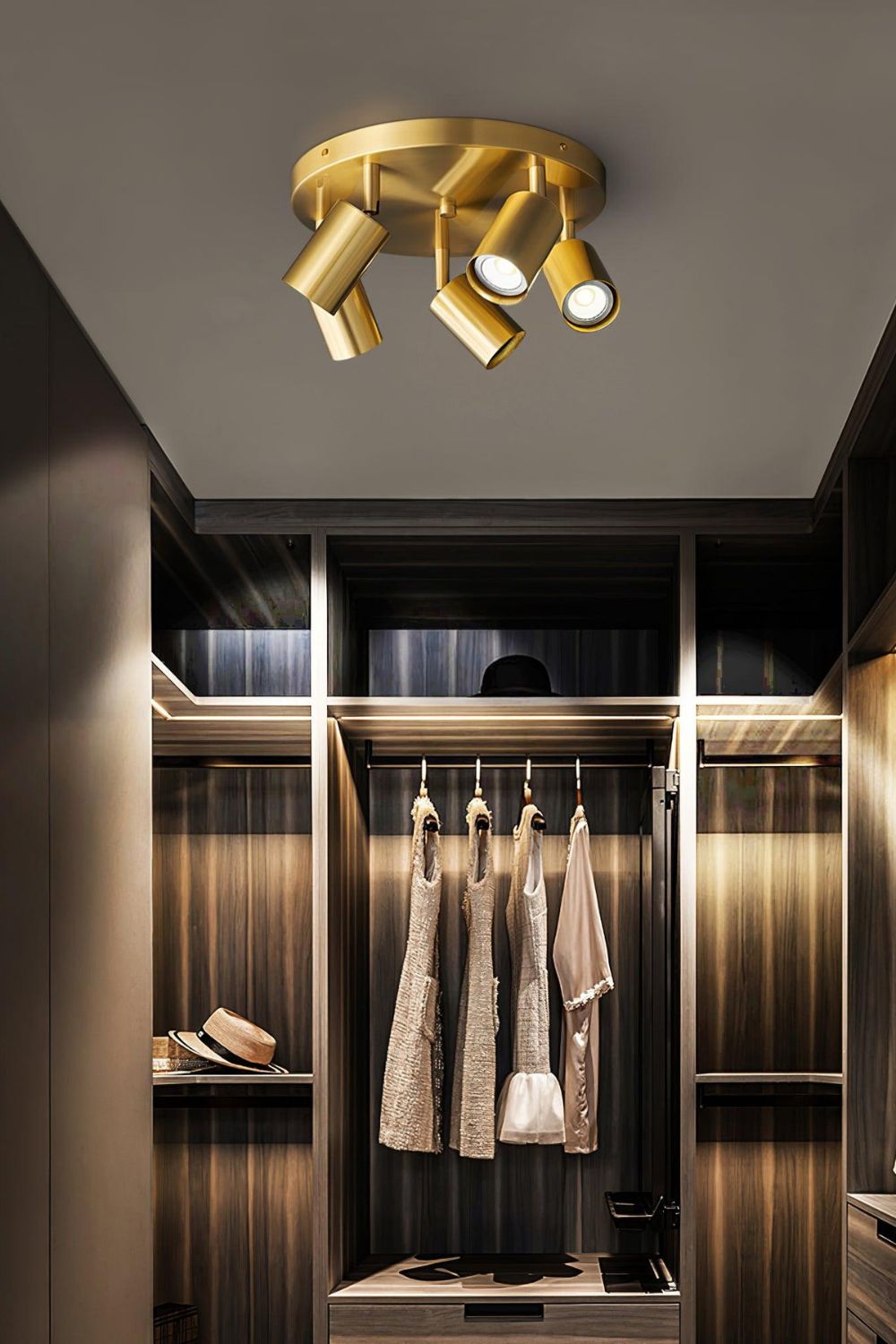 Ceiling Spotlight Modern with Rotatable Heads and Round Base