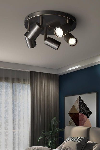 Ceiling Spotlight Modern with Rotatable Heads and Round Base