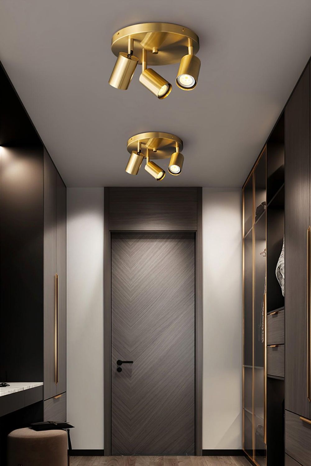 Ceiling Spotlight Modern with Rotatable Heads and Round Base