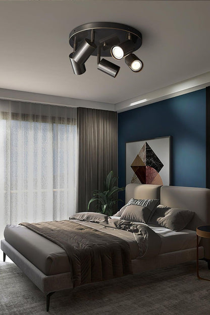 Ceiling Spotlight Modern with Rotatable Heads and Round Base