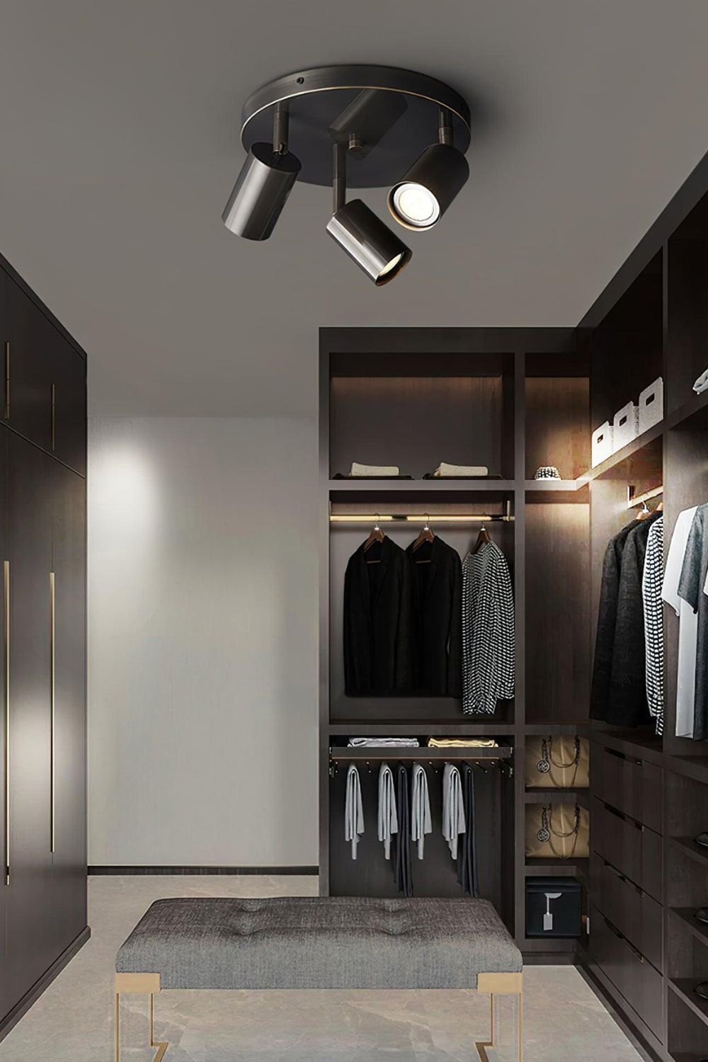Ceiling Spotlight Modern with Rotatable Heads and Round Base