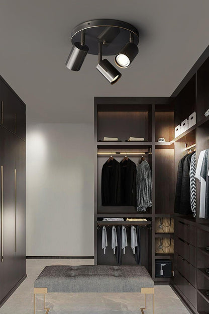 Ceiling Spotlight Modern with Rotatable Heads and Round Base