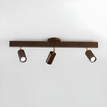 Ceiling Spotlight Track Light Scandinavian with Rotatable Wood Heads and E27 Fitting