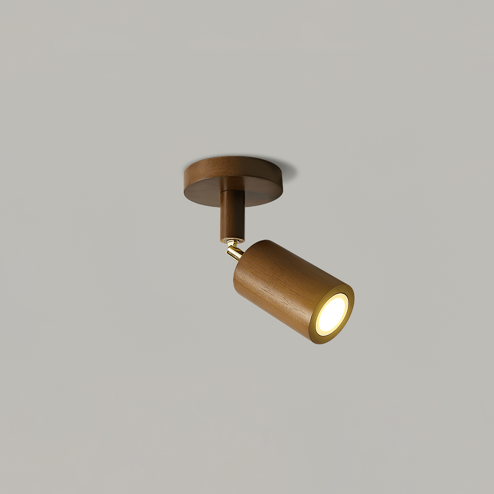 Ceiling Spotlight Track Light Scandinavian with Rotatable Wood Heads and E27 Fitting