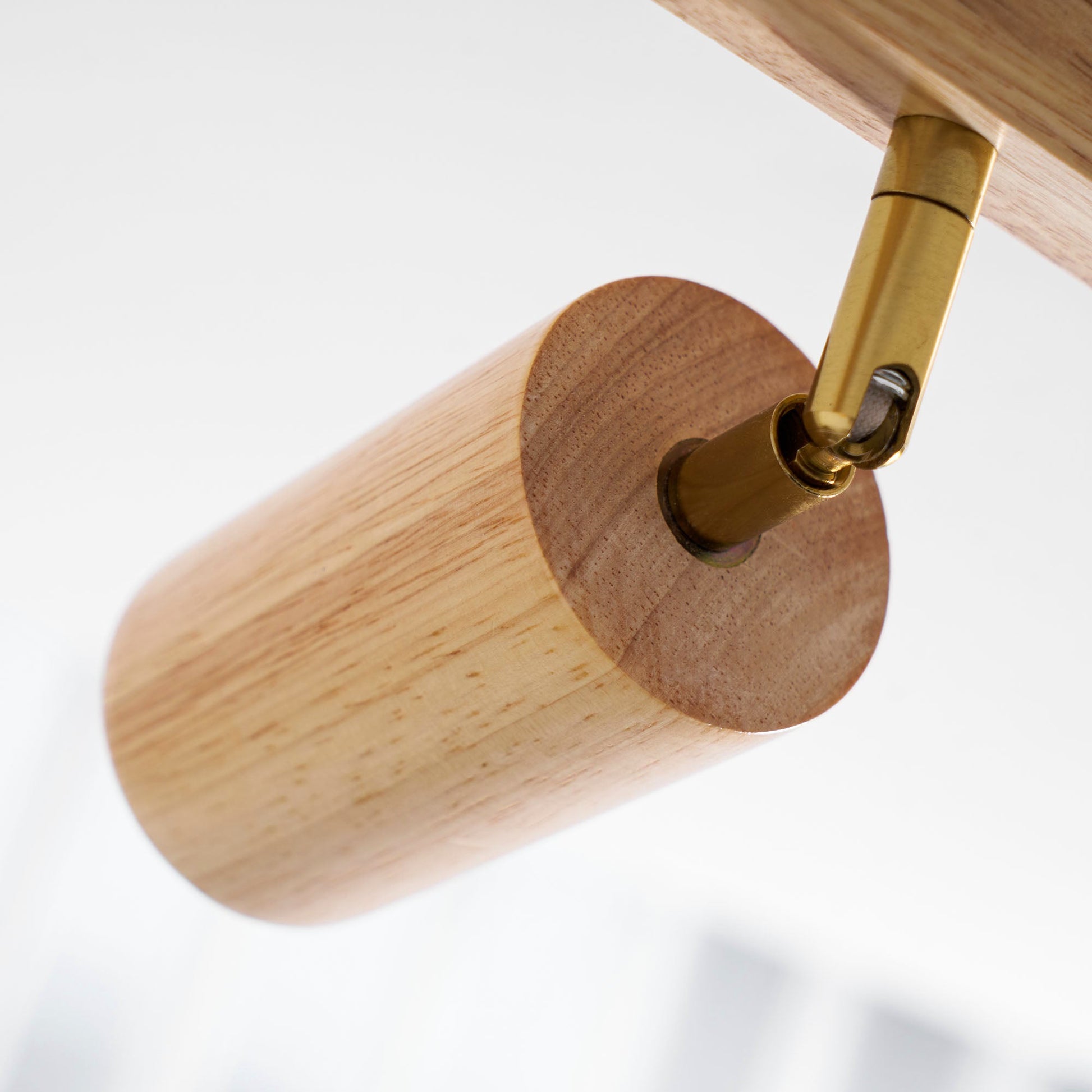 Ceiling Spotlight Track Light Scandinavian with Rotatable Wood Heads and E27 Fitting