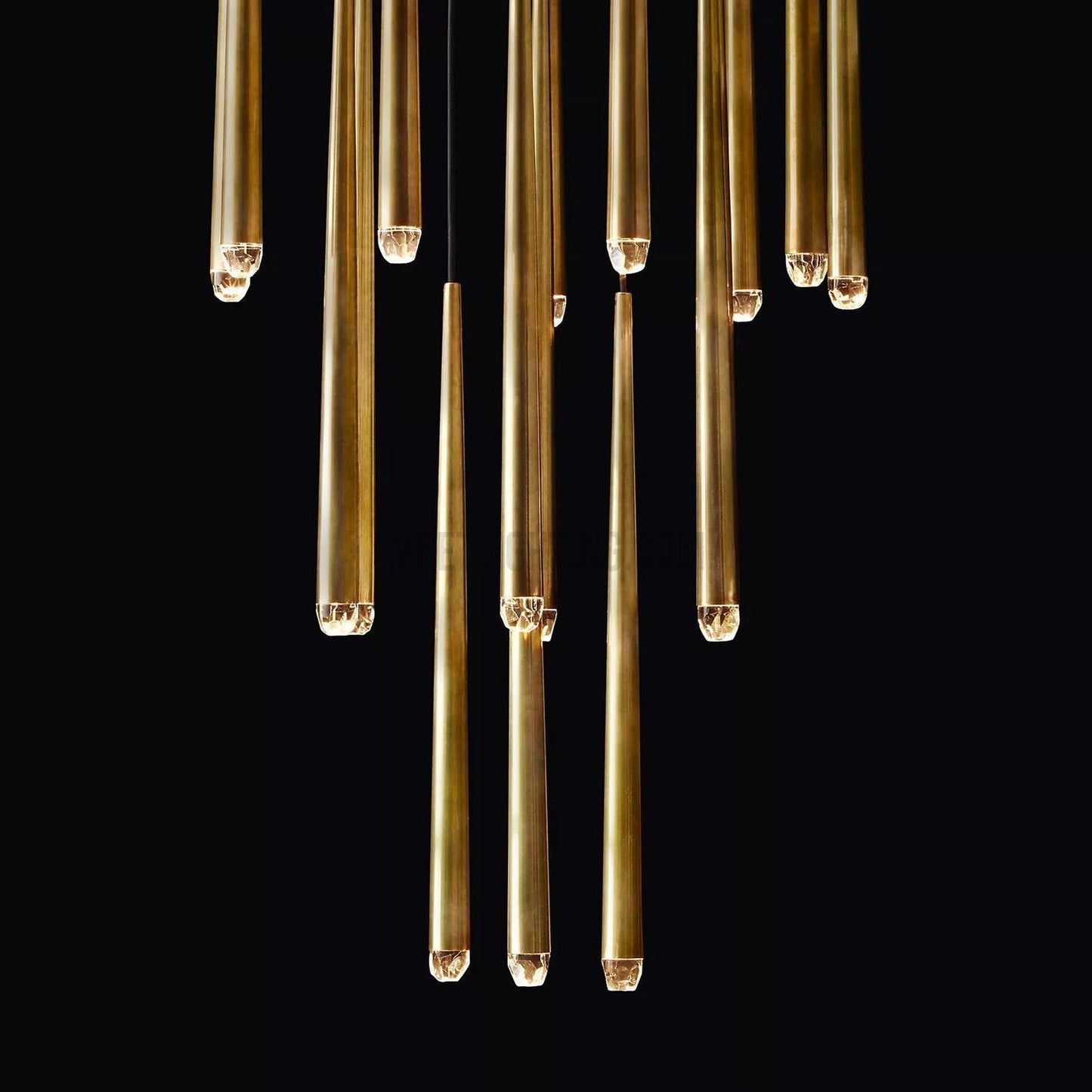 Chandelier Modern with Tubular Pendants and Round Canopy, 12 Lights