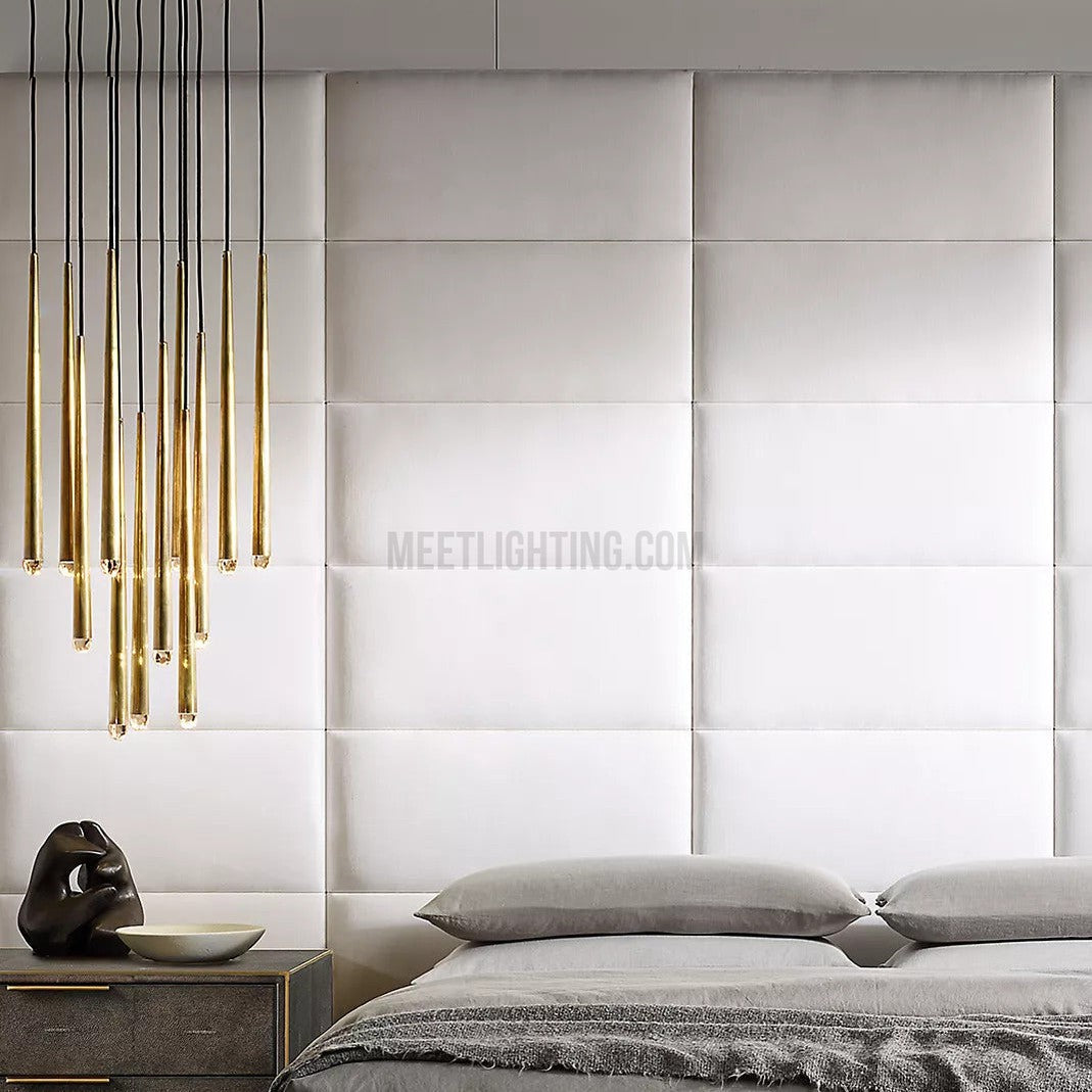 Chandelier Modern with Tubular Pendants and Round Canopy, 12 Lights