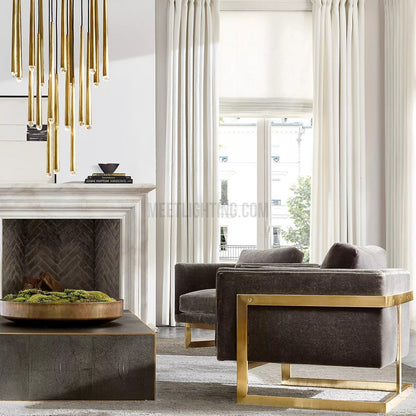 Chandelier Modern with Tubular Pendants and Round Canopy, 12 Lights
