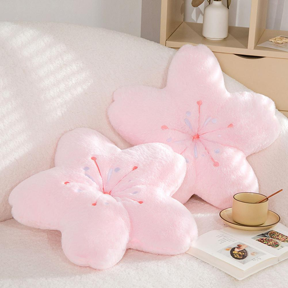 Cherry Blossom Flower Shaped Plush Cushion with PP Cotton Filling