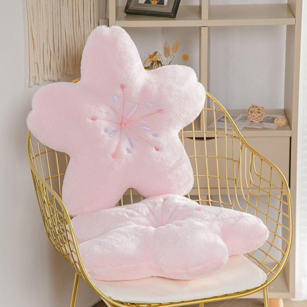 Cherry Blossom Flower Shaped Plush Cushion with PP Cotton Filling