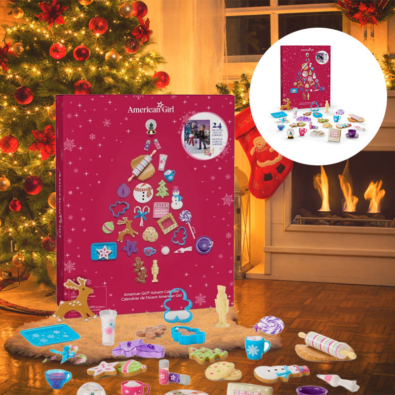 Christmas Advent Calendar with 24 Doll Accessories and Baking Set