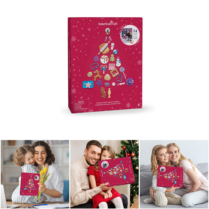 Christmas Advent Calendar with 24 Doll Accessories and Baking Set