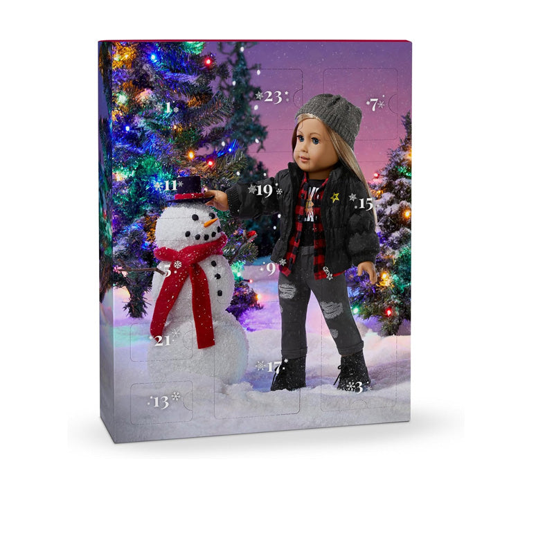 Christmas Advent Calendar with 24 Doll Accessories and Baking Set