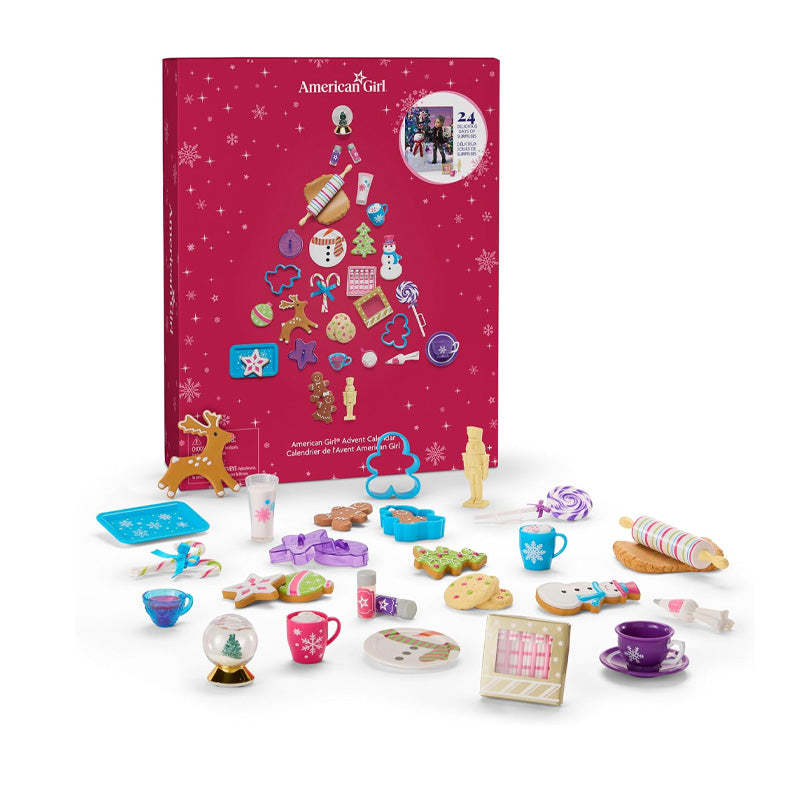 Christmas Advent Calendar with 24 Doll Accessories and Baking Set