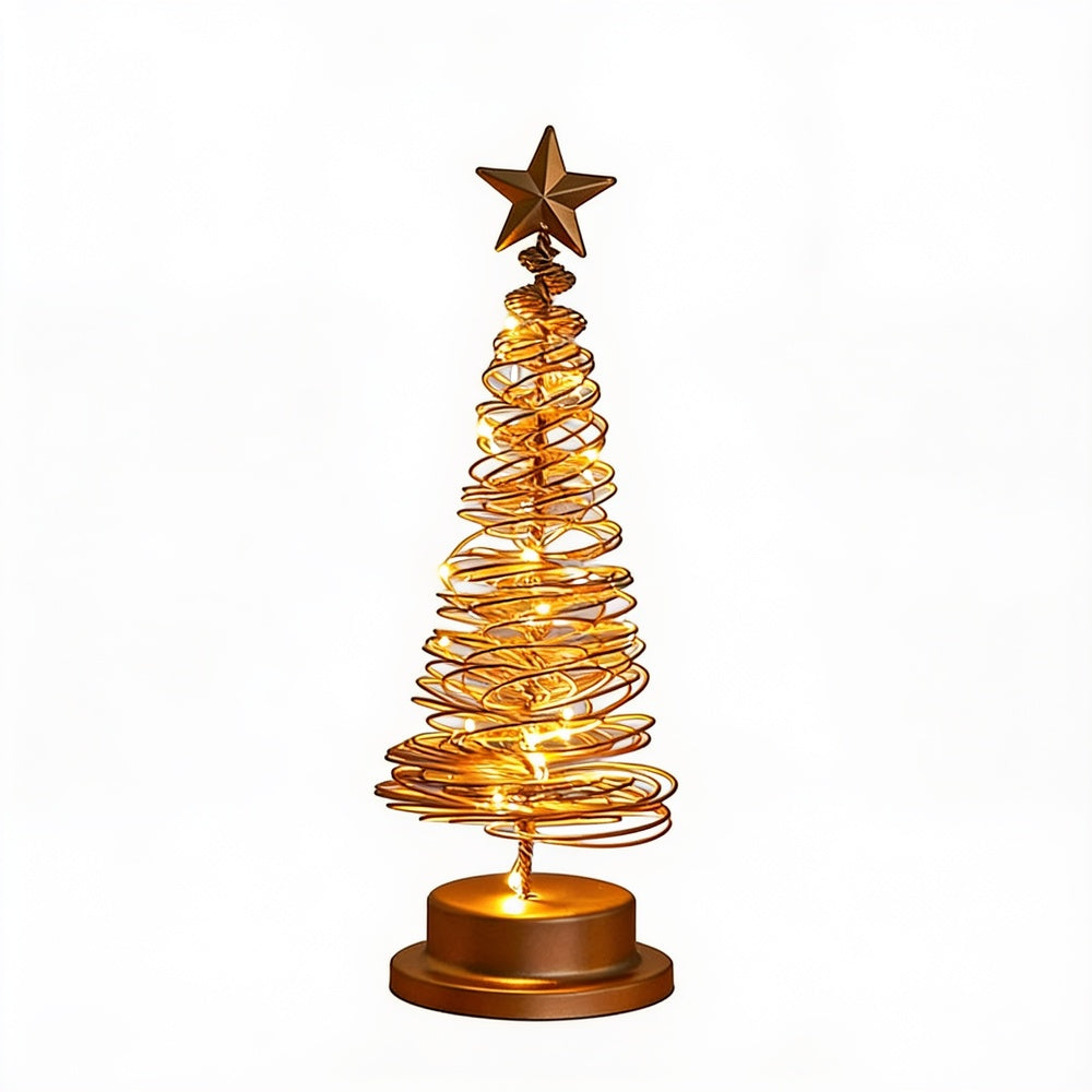 Christmas Tree Table Lamp with LED Lights and Star Topper
