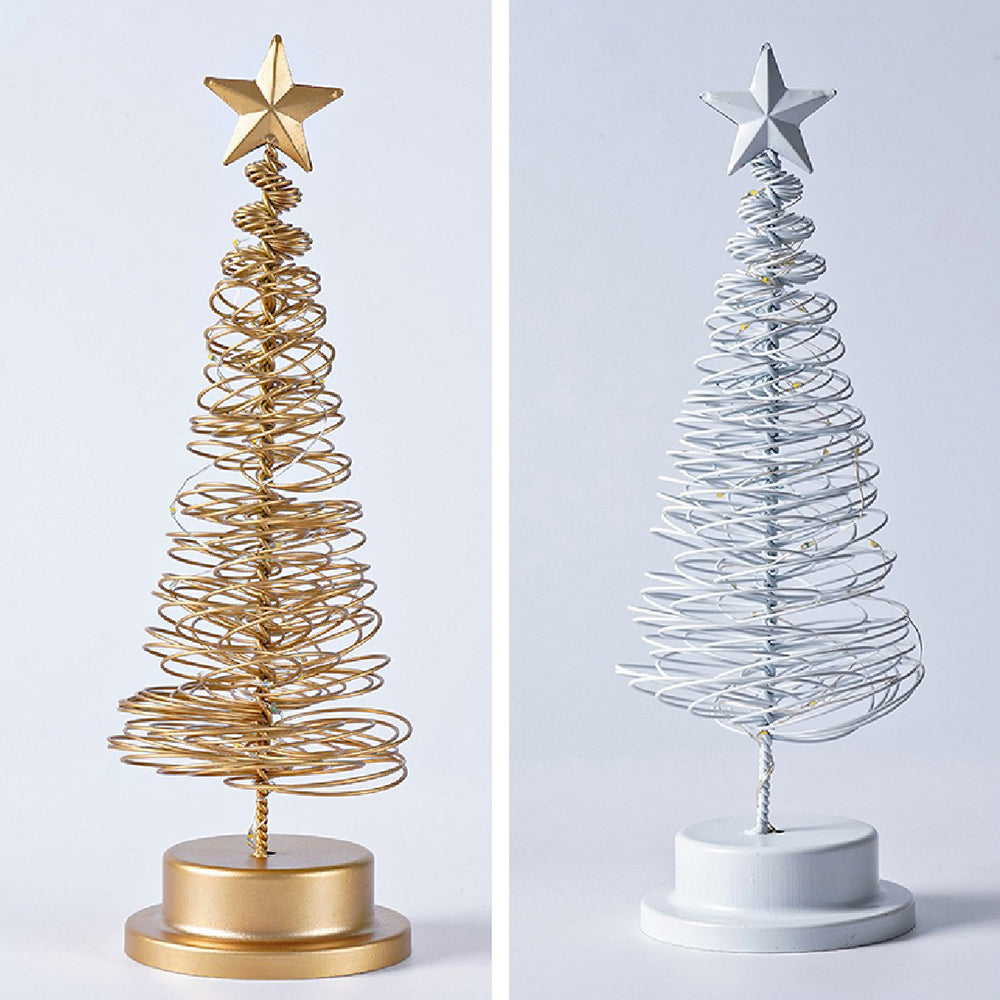 Christmas Tree Table Lamp with LED Lights and Star Topper