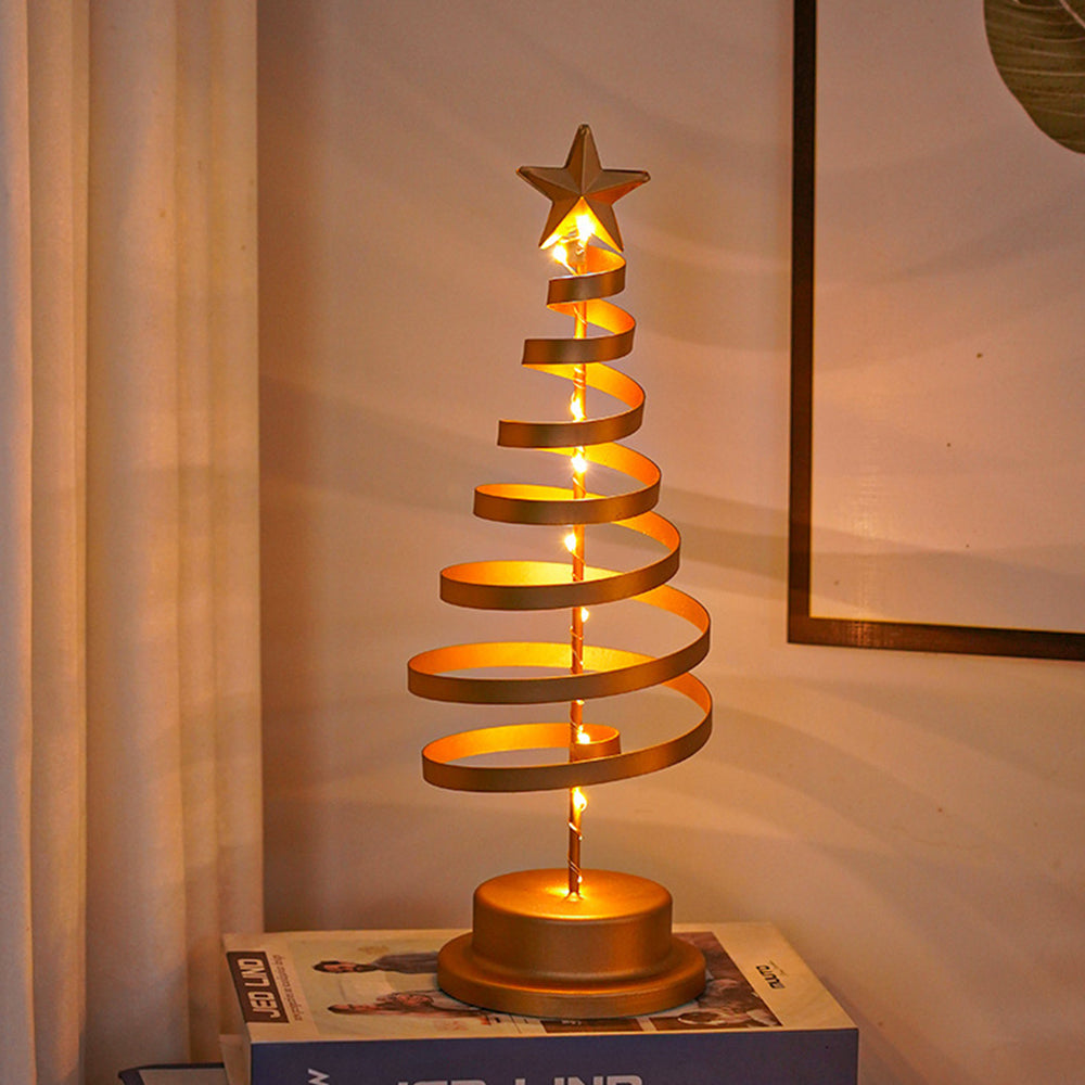 Christmas Tree Table Lamp with LED Lights and Star Topper