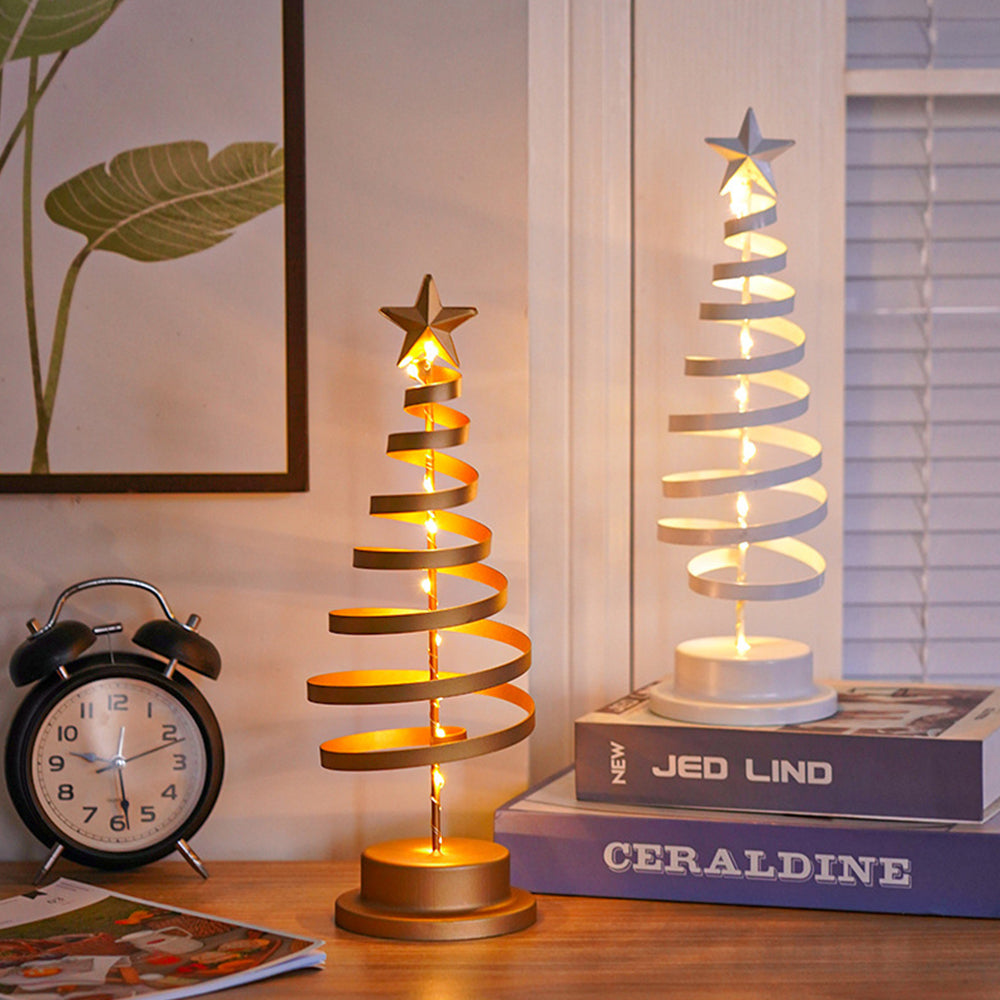 Christmas Tree Table Lamp with LED Lights and Star Topper