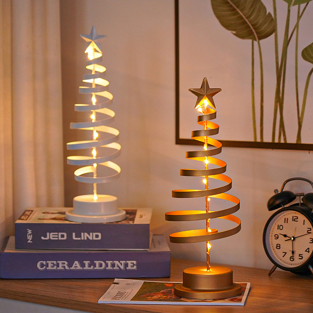 Christmas Tree Table Lamp with LED Lights and Star Topper