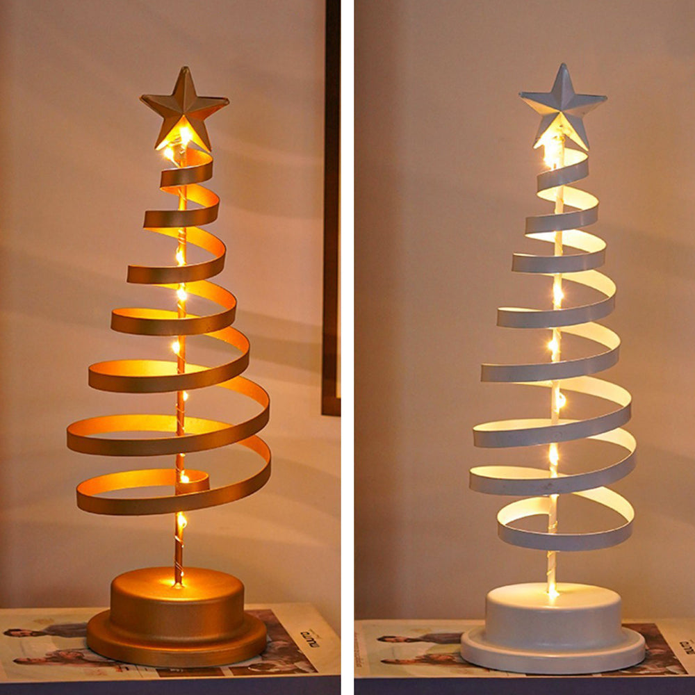 Christmas Tree Table Lamp with LED Lights and Star Topper
