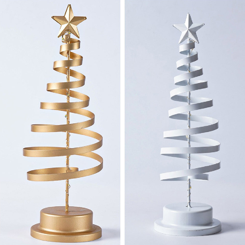 Christmas Tree Table Lamp with LED Lights and Star Topper