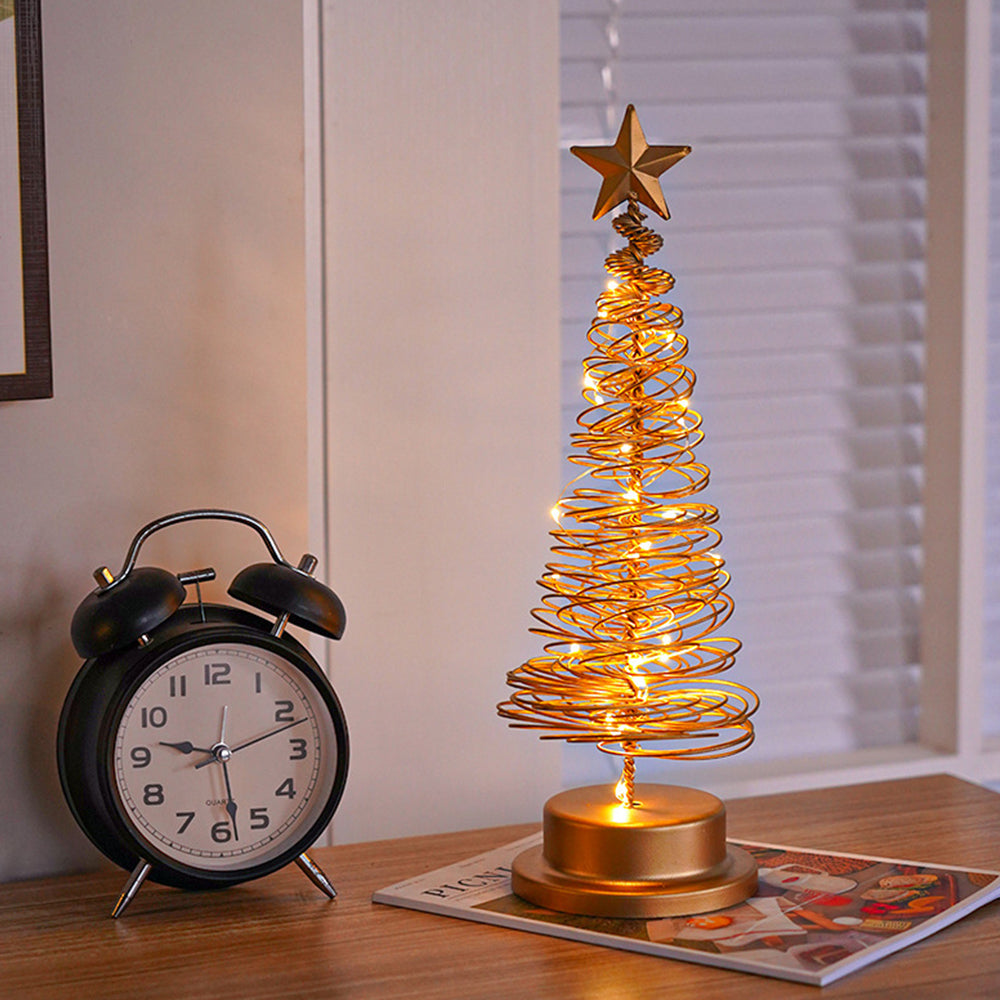 Christmas Tree Table Lamp with LED Lights and Star Topper