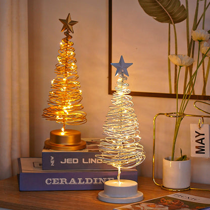 Christmas Tree Table Lamp with LED Lights and Star Topper