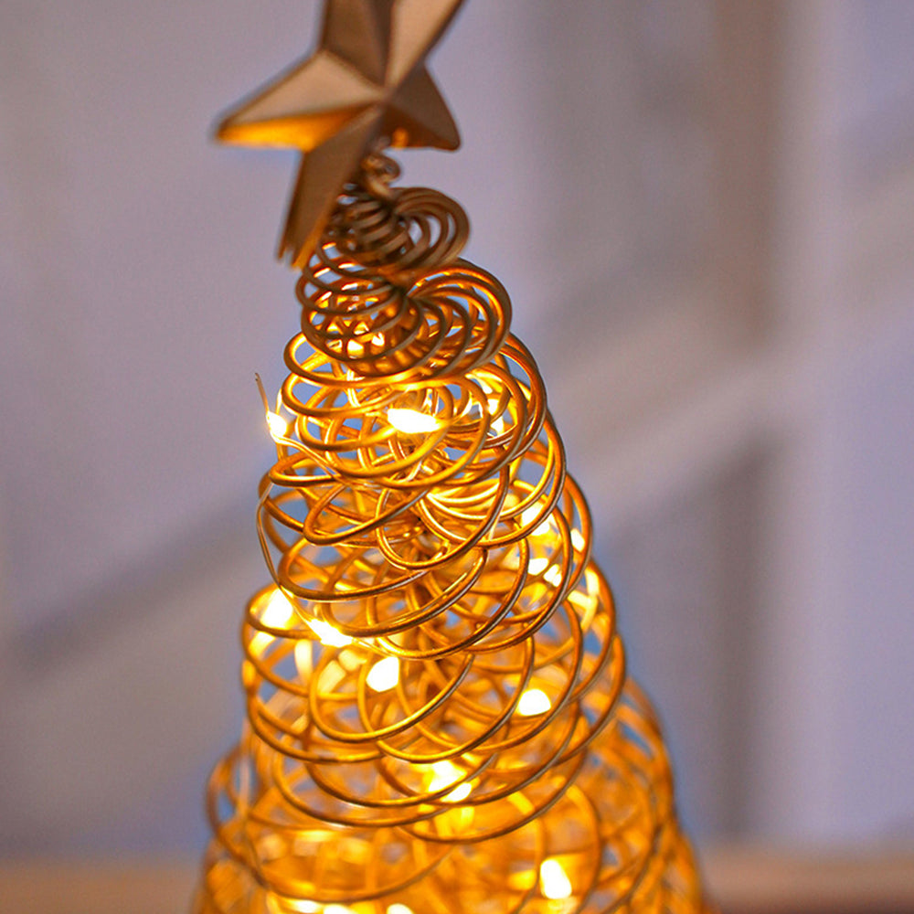 Christmas Tree Table Lamp with LED Lights and Star Topper