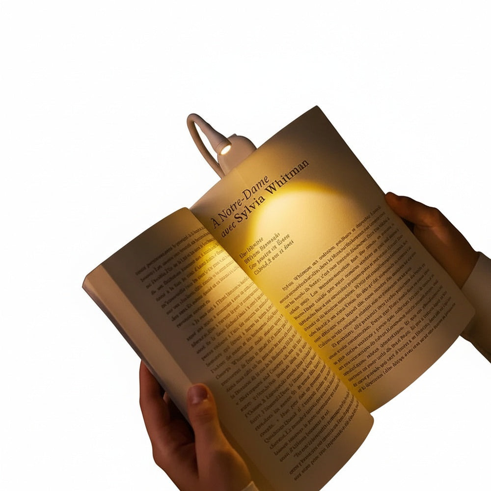 Clip-On Book Light USB Rechargeable LED Reading Light with 360° Flexible Neck