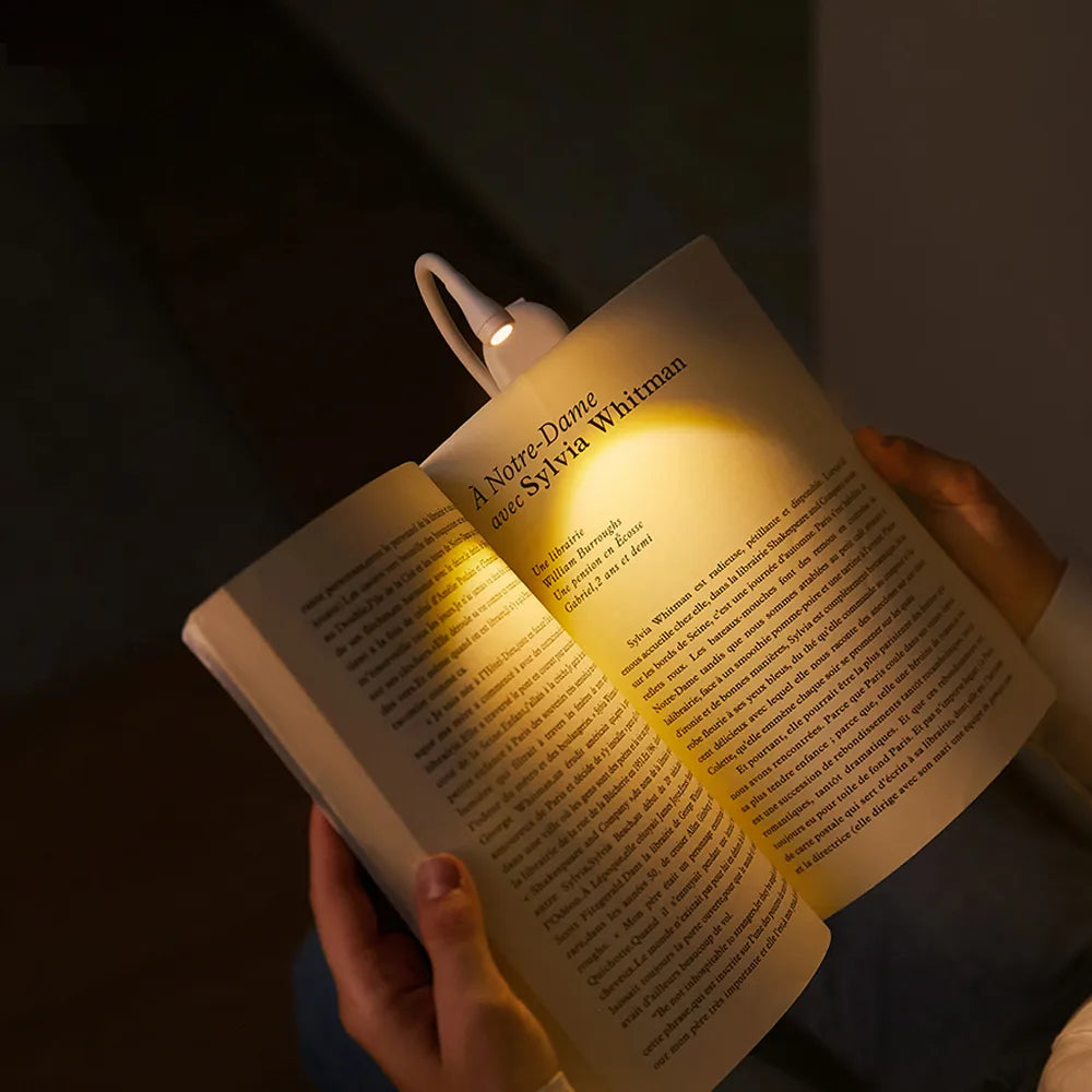 Clip-On Book Light USB Rechargeable LED Reading Light with 360° Flexible Neck