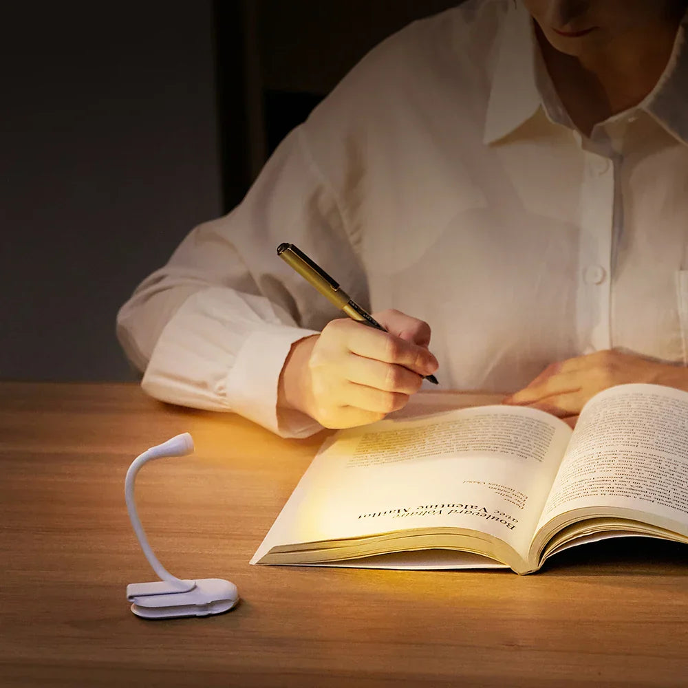 Clip-On Book Light USB Rechargeable LED Reading Light with 360° Flexible Neck