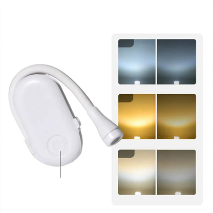 Clip-On Book Light USB Rechargeable LED Reading Light with 360° Flexible Neck