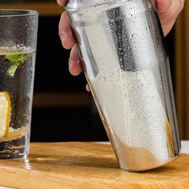 Cocktail Shaker Set with Bamboo Stand and Bar Tools