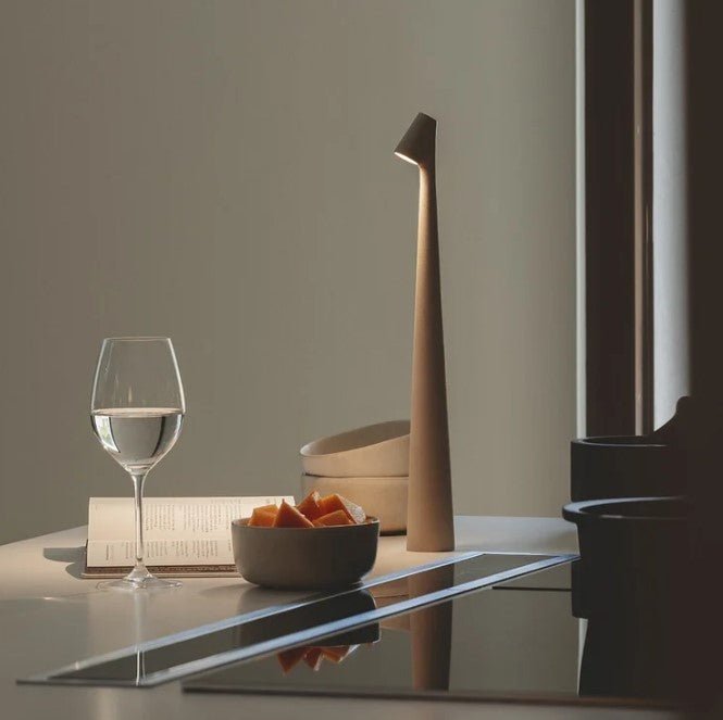 Cordless LED Table Lamp Minimalist with Dimmer and Rechargeable Battery