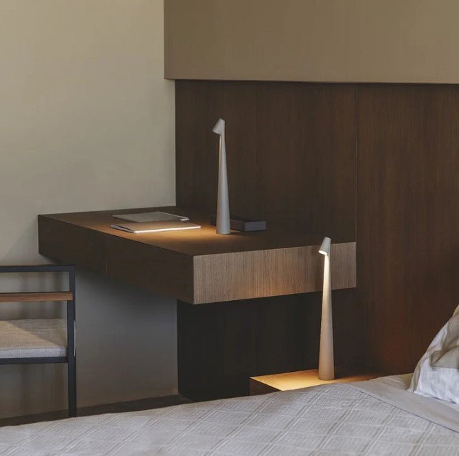 Cordless LED Table Lamp Minimalist with Dimmer and Rechargeable Battery
